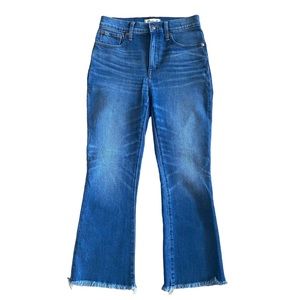 Madewell Cali Demi Boot Cut High Waist Raw Hem Stretch Jeans Womens 26